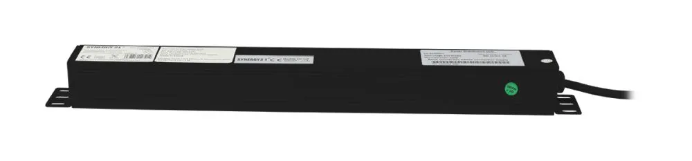 ALLNET 19"zbh. Steckdosenleiste, 9xDosen(CEE7)->Kaltgeräte(Stecker,C14), mit 10A Überlastungsschutz, Schwarz/Rot, Synergy 21, – Bild 2