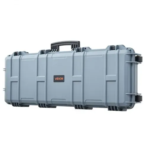 VEVOR Waffenkoffer mit Hartschale für Langwaffen, abschließbarer Gewehrkoffer mit vorgeschnittenen Schaumstoffen, Langwaffenkoffer Waffenaufbewahrung rollbar IP67 wasserfest, 108,9 x 39,2 x 15,5 cm Grau – Bild 9