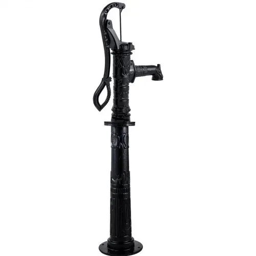 VEVOR Schwengelpumpe Gusseisen Gartenpumpe 40x15x68cm Wasserpumpe mit 67cm Pumpenständer Handwasserpumpe Nostalgie Handschwengelpumpe Schwarz ideal als Dekoration für Familienteiche Höfe und Gärten – Bild 10