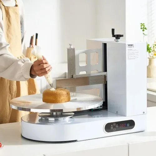 VEVOR einstellbare Tortencremestreichmaschine elektrische Tortendekorationsmaschine zum Verteilen von Kuchencreme, zum Bestreichen und Schmieren von Kuchenglasuren, für 10,16ß40,64 cm Kuchen weiß – Bild 7