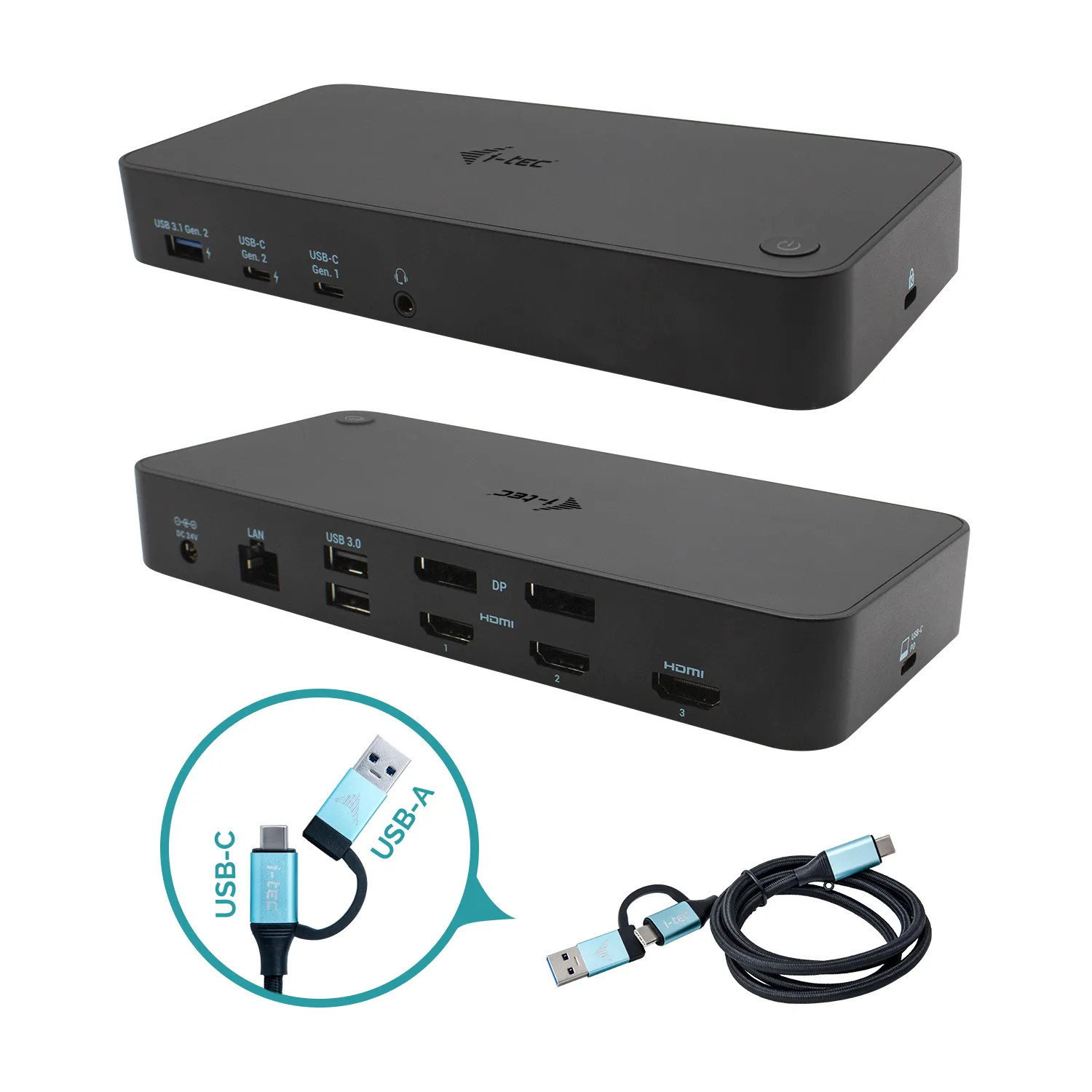 i-tec USB 3.0 / USB-C / Thunderbolt, 3x 4K Docking Station + Power Delivery 100W i-tec USB 3.0 / USB-C / Thunderbolt, 3x 4K Docking Station + Power Delivery 100W