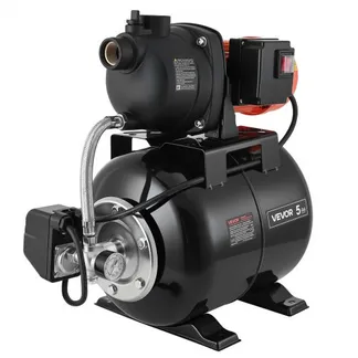 VEVOR Hauswasserwerk 800 W, 5000 L/h Jetpumpe mit 19 L Druckbehälter, 49 m Förderhöhe, inkl. Automatischem Wasserfördersystem & Kunststoffpumpenkopf, zur Gartenbewässerung & Hauswasserversorgung VEVOR Hauswasserwerk 800 W, 5000 L/h Jetpumpe mit 19 L Druckbehälter, 49 m Förderhöhe, inkl. Automatischem Wasserfördersystem & Kunststoffpumpenkopf, zur Gartenbewässerung & Hauswasserversorgung