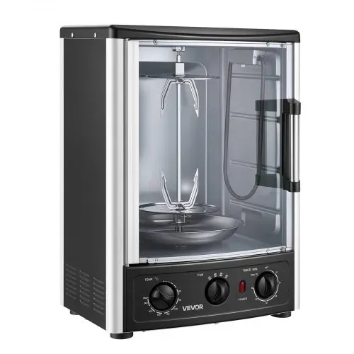 VEVOR Vertikaler Dönergrill 22 L 1500 W Gyrosgrill Kebabgrill Shawarma für Familien und Kleine Treffen, 0-240 °C, 0-60 Min Timer, mit Drehspieß, Grillrost, Fettauffangblech sowie Krümelschale – Bild 9