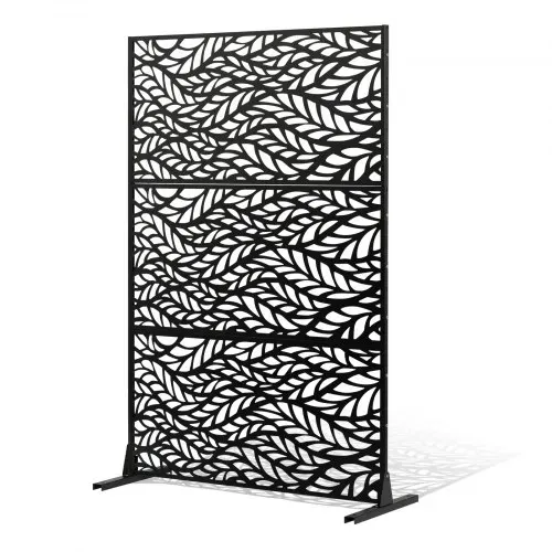 VEVOR Paravent, 120x50,8x183 cm, Sichtschutzwände & -paneele für den Außenbereich, freistehende Trennwand mit Ständer, dekorativer Raumteiler für Balkon, Terrasse, Innenbereich, Schwarz – Bild 10