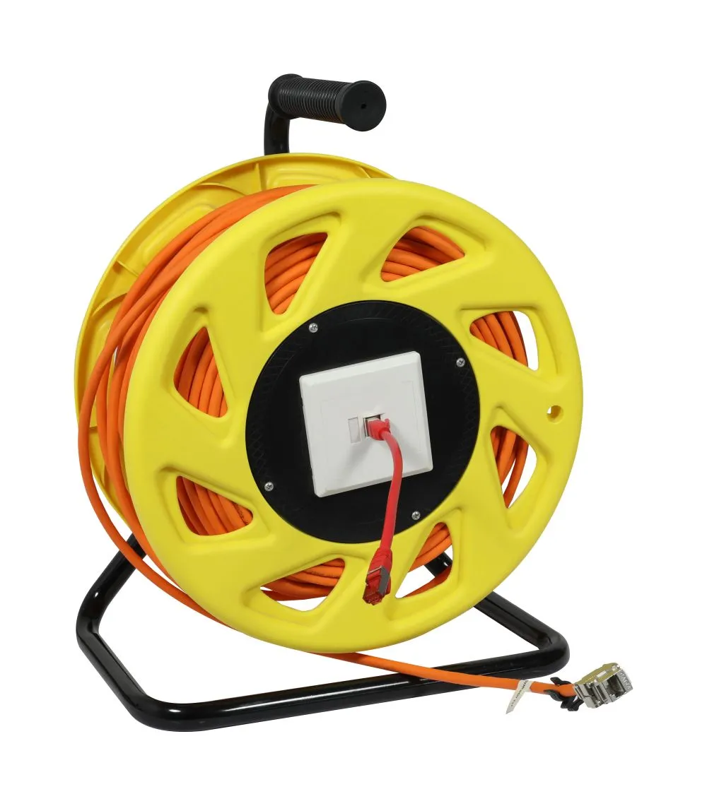 Kabeltrommel, CAT6A, 90m, CAT7A Rohkabel S-STP(S/FTP), mit 2x Buchsen RJ45(CAT6A), LSZH, Synergy 21 Kabeltrommel, CAT6A, 90m, CAT7A Rohkabel S-STP(S/FTP), mit 2x Buchsen RJ45(CAT6A), LSZH, Synergy 21