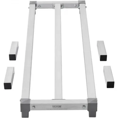 VEVOR Aluminium-Stauregal, 48 x 14 Zoll großes kommerzielles Bodenregal für Lebensmittel, 8 Zoll über dem Boden, 1000 lbs Tragkraft, komplett verschweißtes Aluminium-Lagerregal, zur Lagerung in Restaurants, Küchen, Garagen und Fahrzeugen – Bild 10