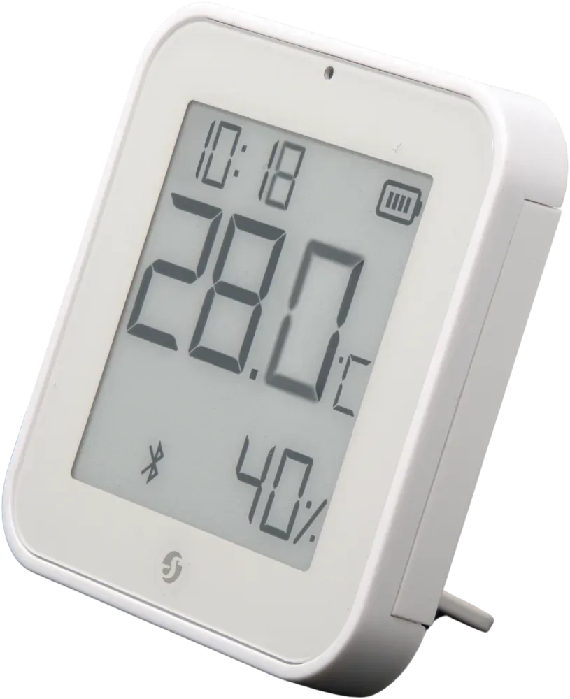 Shelly · Plug & Play · "Blu ZB H&T Display White" · Temperatur- & Feuchtigkeitssensor · E-Paper Display · Bluetooth · Zigbee · Weiß – Bild 2
