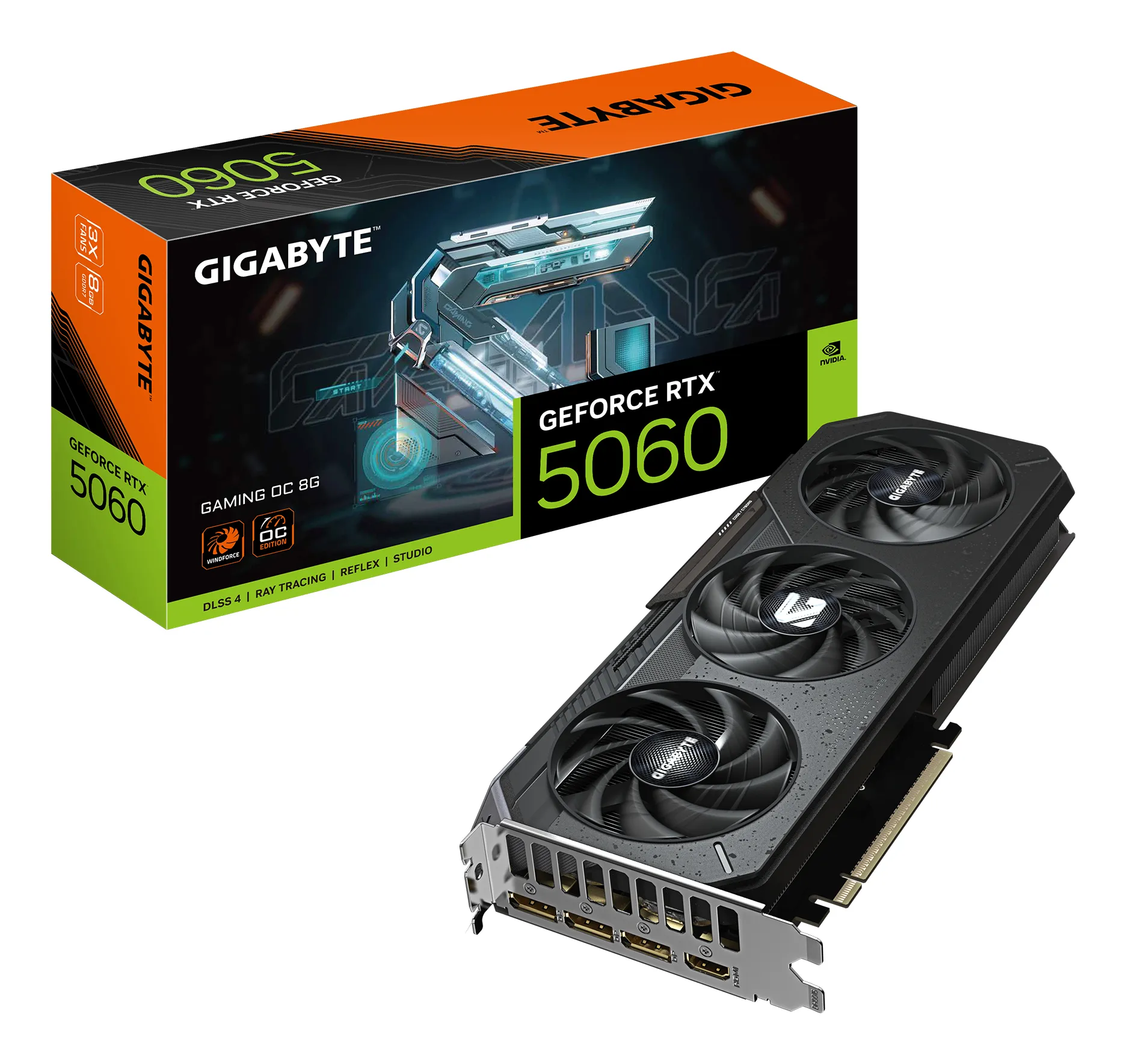GIGABYTE GeForce RTX 5060 GAMING OC 8G Grafikkarte – 8GB GDDR7, 128bit, PCI-E 5.0, 2595 MHz Kerntakt, 3 x DisplayPort, 1 x HDMI, GV-N5060GAMING OC-8GD GIGABYTE GeForce RTX 5060 GAMING OC 8G Grafikkarte – 8GB GDDR7, 128bit, PCI-E 5.0, 2595 MHz Kerntakt, 3 x DisplayPort, 1 x HDMI, GV-N5060GAMING OC-8GD