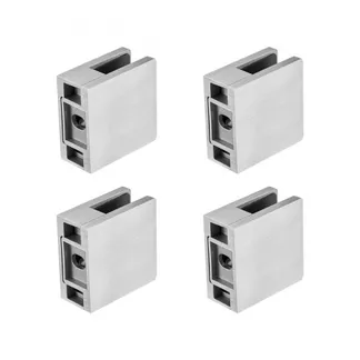 VEVOR Glasklemme, 4 Stück quadratische Glasgeländerhalterung für 0,31″-0,47″ gehärtetes Glas, 304 Edelstahl Glasmontageklemme, Glasregalhalterung für Balkon, Garten, Pool, Treppe, Silber VEVOR Glasklemme, 4 Stück quadratische Glasgeländerhalterung für 0,31″-0,47″ gehärtetes Glas, 304 Edelstahl Glasmontageklemme, Glasregalhalterung für Balkon, Garten, Pool, Treppe, Silber