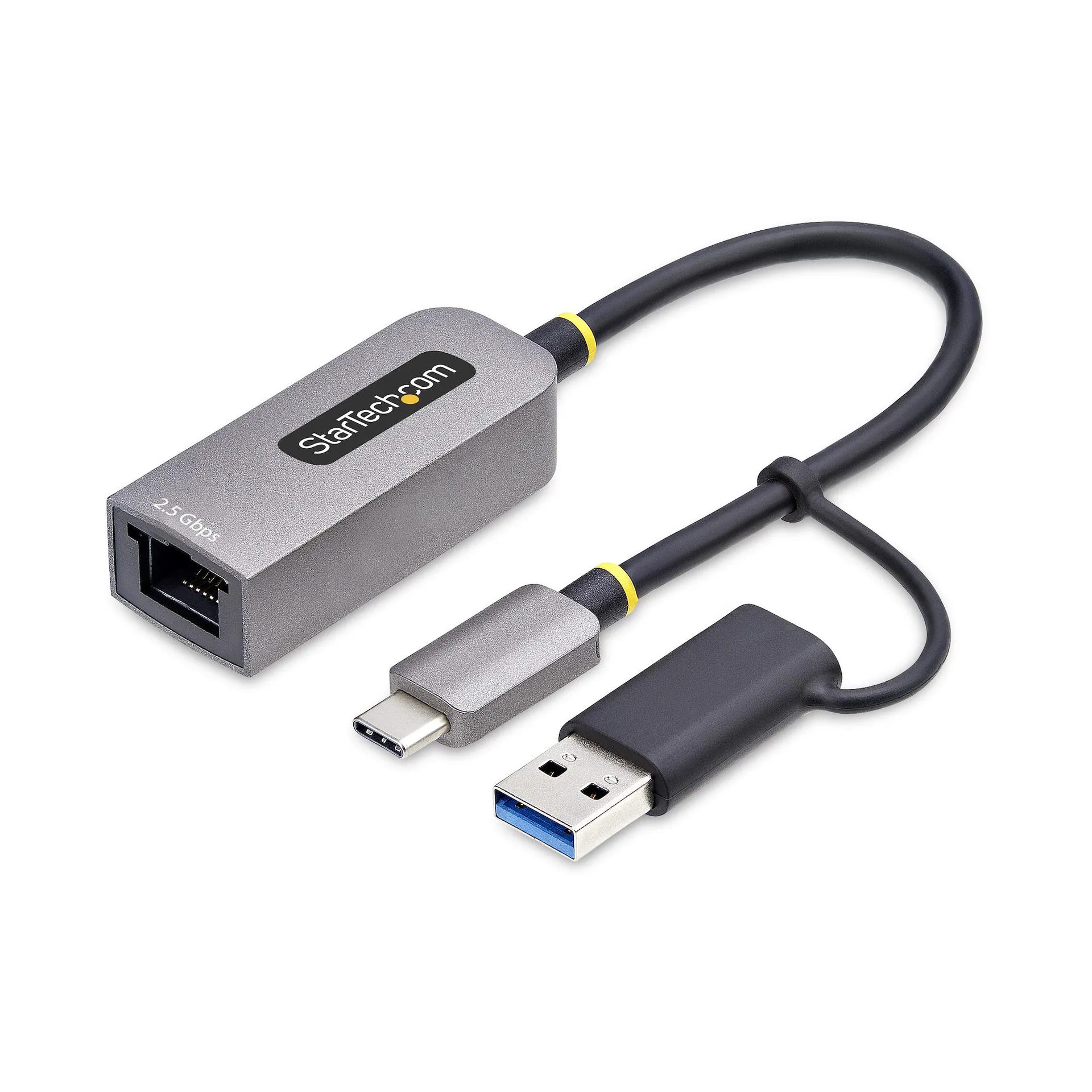 StarTech.com 2.5GbE USB C Ethernet Adapter mit USB-A Adapter, USB-C LAN-RJ45 Netzwerkadapter, USB 3.1 Typ-C auf 2.5Gb Netzwerk, 10Mb-2.5Gb, Thunderbolt und USB4 Kompatibel, Windows & Mac StarTech.com 2.5GbE USB C Ethernet Adapter mit USB-A Adapter, USB-C LAN-RJ45 Netzwerkadapter, USB 3.1 Typ-C auf 2.5Gb Netzwerk, 10Mb-2.5Gb, Thunderbolt und USB4 Kompatibel, Windows & Mac