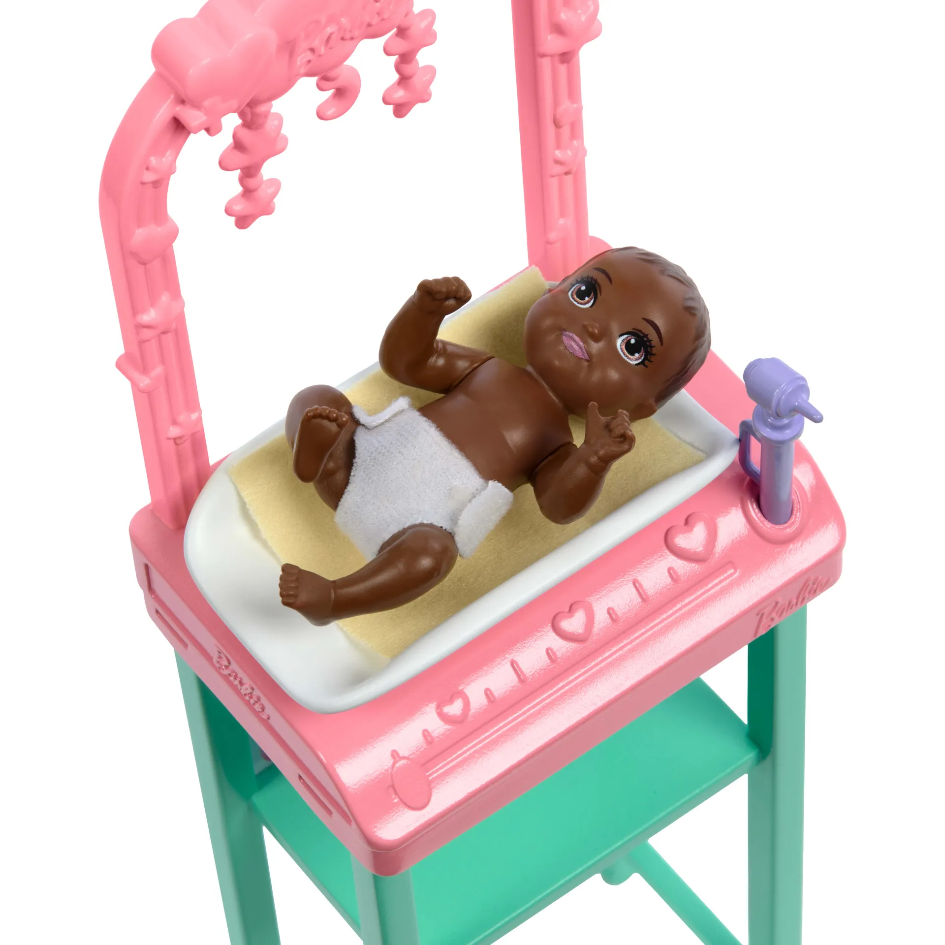 Barbie Kinderärztin-Puppe mit blonder Modepuppe, 1 Baby-Patientenpuppe, Möbel und Zubehör – Bild 4