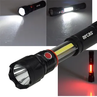LED-Taschenlampe ARCAS 3-in1, 3W, 350lm Taschenlampe, Arbeitsleuchte, Pannenwarn LED-Taschenlampe ARCAS 3-in1, 3W, 350lm Taschenlampe, Arbeitsleuchte, Pannenwarn