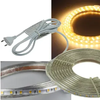 LED-Stripe “Ultra-Bright” 230V, 5,0m 600 Lumen/Meter, warmweiß LED-Stripe “Ultra-Bright” 230V, 5,0m 600 Lumen/Meter, warmweiß