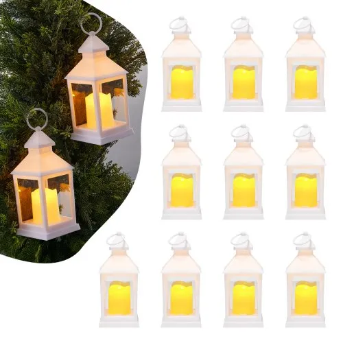 VEVOR 12er-Pack dekorative Kerzenlaternen, elektrische LED-Kerzen ohne Flamme, Halter aus Kunststoff mit Glas, Wandbehang für Veranda, Hochzeitstische, Partys, Bauernhäuser, Weiß, 105x105x240 mm VEVOR 12er-Pack dekorative Kerzenlaternen, elektrische LED-Kerzen ohne Flamme, Halter aus Kunststoff mit Glas, Wandbehang für Veranda, Hochzeitstische, Partys, Bauernhäuser, Weiß, 105x105x240 mm