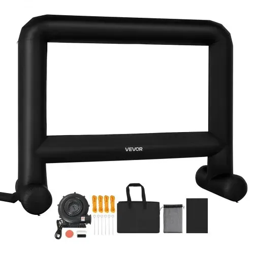 VEVOR aufblasbare Filmleinwand Projektion Beamer Leinwand aus 600D, Projektionsleinwand mit tragbarer Aufbewahrungstasche, 16:9, Filmprojektion für Heimkino Mottoparty Poolspaß ( 378 x 130 x 317 cm) – Bild 8