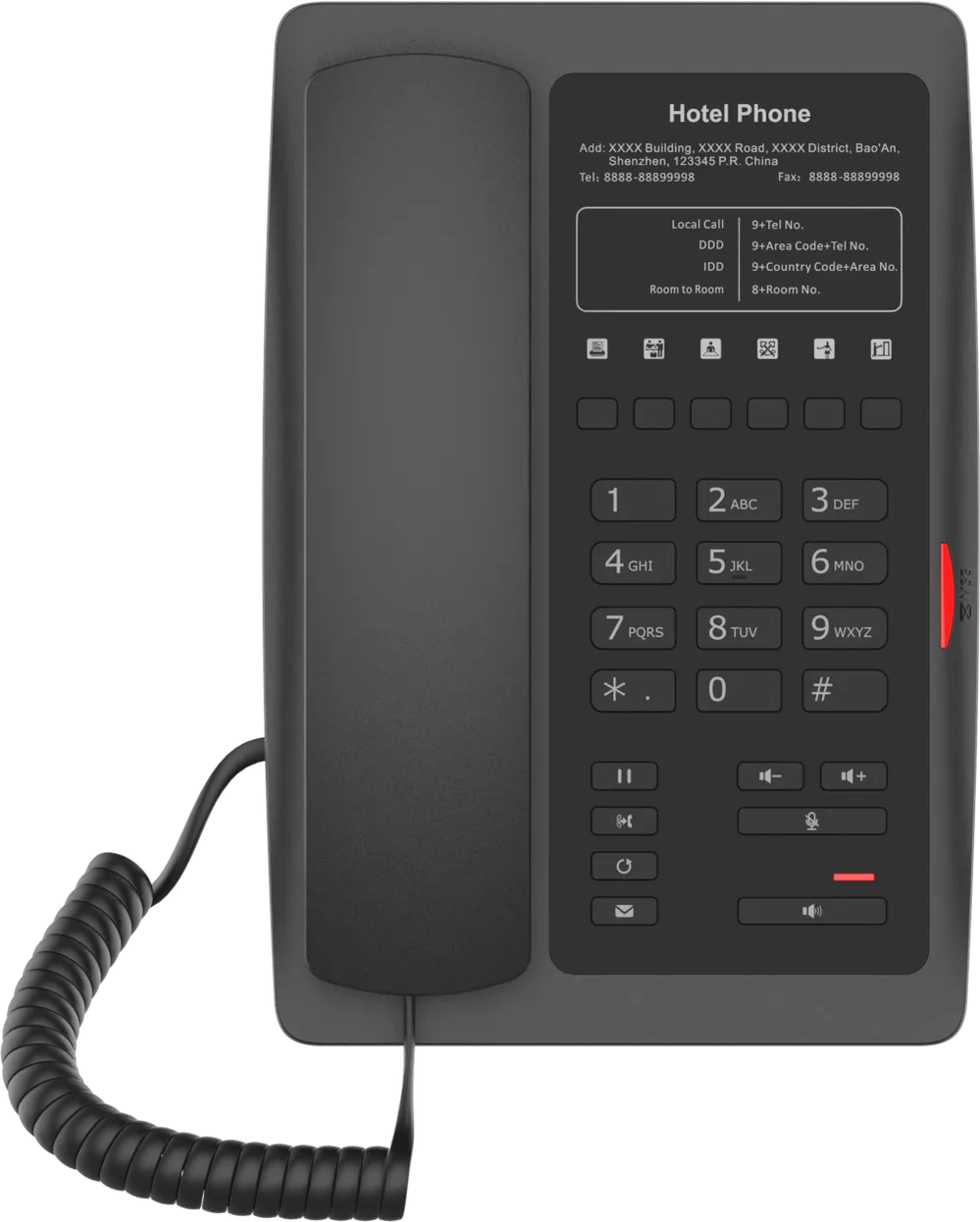 Fanvil H3W V2-Black, H3W-Black---WiFi Hotel Phone / SIP / POE / Wi-Fi – Bild 5