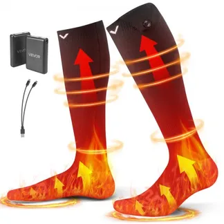 VEVOR Beheizte Socken Unisex, 5000 mAh Akkubetrieben, Wiederaufladbare Heizsocken mit 4 Heizstufen, Fußwärmer für Angeln, Camping, Wandern, Skifahren, Arbeiten im Freien, Winter VEVOR Beheizte Socken Unisex, 5000 mAh Akkubetrieben, Wiederaufladbare Heizsocken mit 4 Heizstufen, Fußwärmer für Angeln, Camping, Wandern, Skifahren, Arbeiten im Freien, Winter