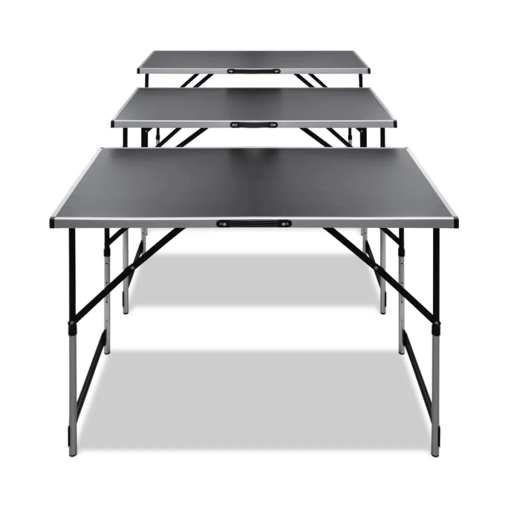 vidaXL Tapeziertische 3 Stk. Klappbar Höhenverstellbar – Bild 2