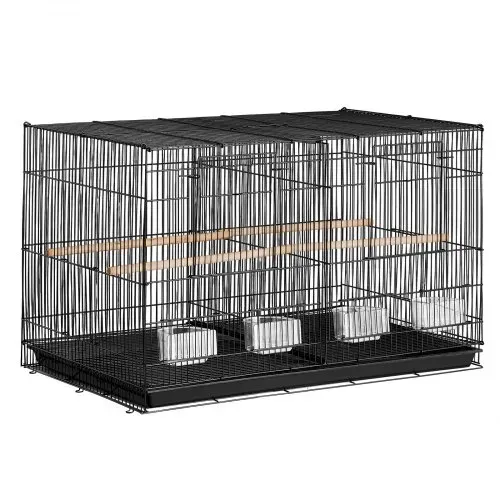 VEVOR Vogelkäfig, Metallkäfig für kleine Papageien, Kanarienvögel, Nymphensittiche, Unzertrennliche, Finken, Wellensittiche, Conures, Vogelhaus für unterwegs mit Griff & Sitzstangen, 760x465x465mm – Bild 10