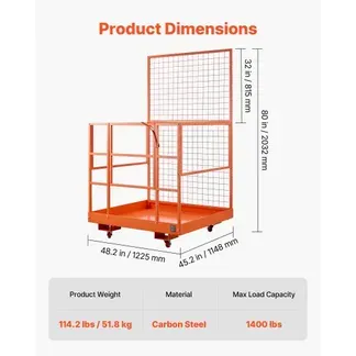 VEVOR Staplerbühne 1225x1148mm, 635kg Belastbarer Arbeitskorb aus Kohlenstoffstahl, Arbeitsbühne mit 155x60mm Einfahrtaschen Verriegelungsstift & Rollen, Gabelstapler-Sicherheitskorb für Höhenarbeiten VEVOR Staplerbühne 1225x1148mm, 635kg Belastbarer Arbeitskorb aus Kohlenstoffstahl, Arbeitsbühne mit 155x60mm Einfahrtaschen Verriegelungsstift & Rollen, Gabelstapler-Sicherheitskorb für Höhenarbeiten