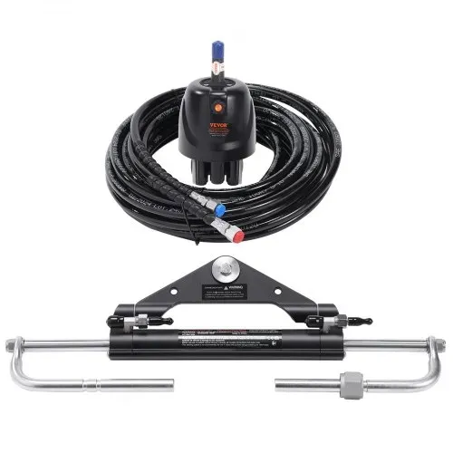 VEVOR Hydraulisches Außenborder-Lenkset, 150 PS, hydraulisches Lenksystem für Marineboote, mit Steuerpumpe, Zweiwege-Sperrzylinder und 8 m hydraulischem Lenkschlauch, für Einstationen-Einmotorboote – Bild 9