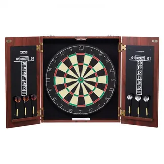 VEVOR Dartboard- und Schrankset Dartboard-Schrank in offizieller Größe, Dartscheibe 45 x 3,8 cm versteckbarer Dartschrank mit Stahlspitzen, komplett mit sämtlichem Zubehör, für Cricket-Spiele VEVOR Dartboard- und Schrankset Dartboard-Schrank in offizieller Größe, Dartscheibe 45 x 3,8 cm versteckbarer Dartschrank mit Stahlspitzen, komplett mit sämtlichem Zubehör, für Cricket-Spiele