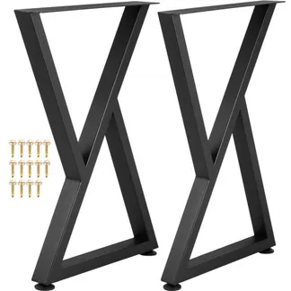 VEVOR Tischbeine, 71,1 x 45,7 cm Tischkufen, 2er-Set, robuste Bankbeine, Z-förmige Tischfüße aus Metall, Tischgestell aus Schmiedeeisen, Heimwerker-Möbel für Esstisch mit Gummi-Bodenschonern, Matte VEVOR Tischbeine, 71,1 x 45,7 cm Tischkufen, 2er-Set, robuste Bankbeine, Z-förmige Tischfüße aus Metall, Tischgestell aus Schmiedeeisen, Heimwerker-Möbel für Esstisch mit Gummi-Bodenschonern, Matte