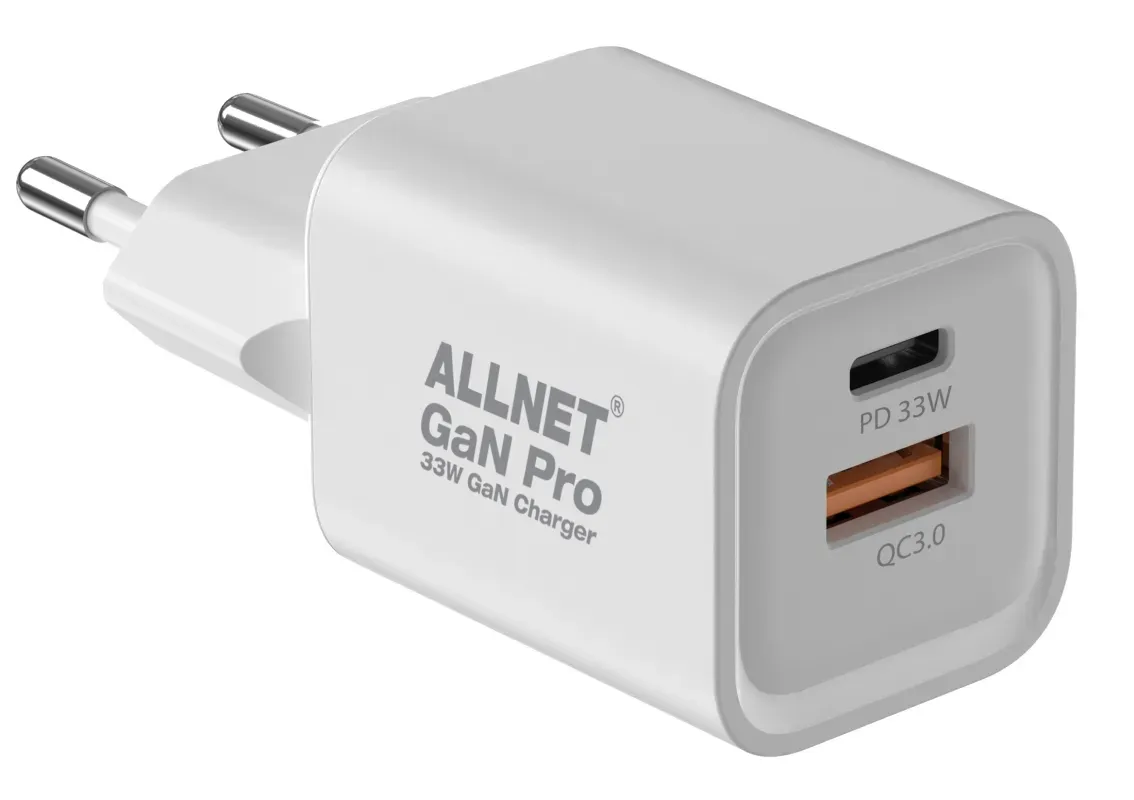 ALLNET Ersatznetzteil QC USB-C PD GaN Netzteil Power Supply 33 Watt 1x USB Typ-A QC, 1x USB Typ-C**EU PLUG** – Bild 2
