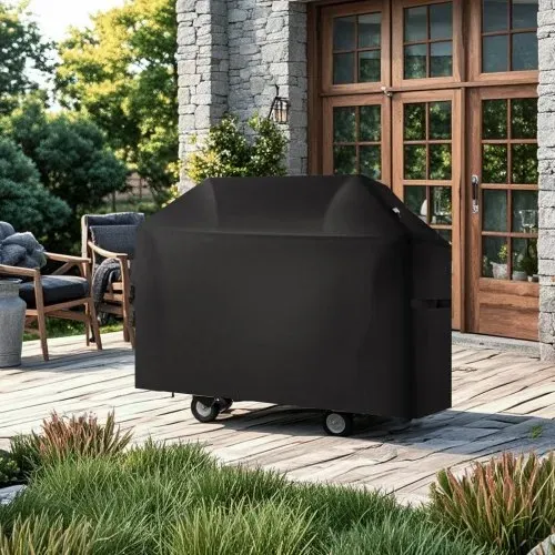 VEVOR Grillabdeckung Abdeckhaube Grillhaube Abdeckplane (1321 mm) für Außengrills, wasserdicht & wetterbeständig, strapazierfähiges 600D-Polyester, einfaches An- und Ausziehen, mit Klettbändern – Bild 7