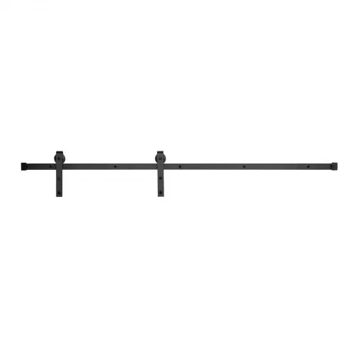 VEVOR Schiebetürsystem 2 m Laufschiene, Tragkraft 150 kg, kompatibel mit 91,4–101,6 cm Breite & 3,5-4,5 cm Dicke, einzelne Schiebetür im Scheunenstil, Schiene & J-förmige Rolle, schwarz – Bild 10
