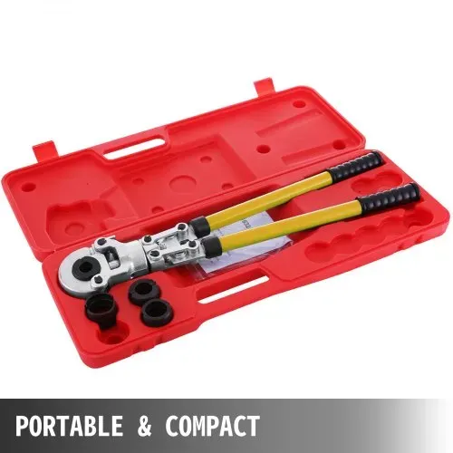 VEVOR Presszange TH 16, TH 20, TH 26, TH 32, Crimpzange Presszange Ø 16-32 m, Rohrpresszange Gelb, Stahl Quetschzange mit Ergonomischem und Rutschfestem Griff, Rohrcrimpzange 530-750 mm Ausziehbar – Bild 5