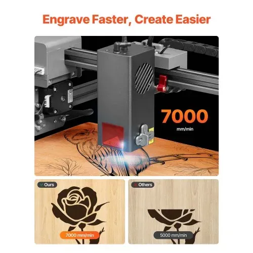 VEVOR Lasergravierer, 20 W, Lasergravur- & Schneidemaschine mit Gehäuse, Laserschneider, Graviermaschine, 7000 mm/min, 300×300 mm Arbeitsbereich, für Holz, Leder, Glas, bestimmte Metalle, Klasse 1 VEVOR Lasergravierer, 20 W, Lasergravur- & Schneidemaschine mit Gehäuse, Laserschneider, Graviermaschine, 7000 mm/min, 300×300 mm Arbeitsbereich, für Holz, Leder, Glas, bestimmte Metalle, Klasse 1