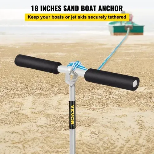 VEVOR Sandanke Bohrer zum Strand und zur Sandbank, 45 cm Schraubanker aus Edelstahl 316 mit Abnehmbarem Griff, Bungee-Leine und Tragetasche, für Jet-Ski-PWC-Pontonkajak VEVOR Sandanke Bohrer zum Strand und zur Sandbank, 45 cm Schraubanker aus Edelstahl 316 mit Abnehmbarem Griff, Bungee-Leine und Tragetasche, für Jet-Ski-PWC-Pontonkajak