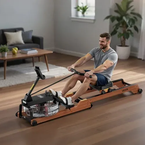 VEVOR Rudergerät 6-stufiger leiser Widerstand, faltbares Wasserrudergerät aus Holz mit 14 L Wassertank & LCD-Monitor, Bluetooth-App-kompatibel, 158 kg Gewichtskapazität, immersives Rudergerät – Bild 7