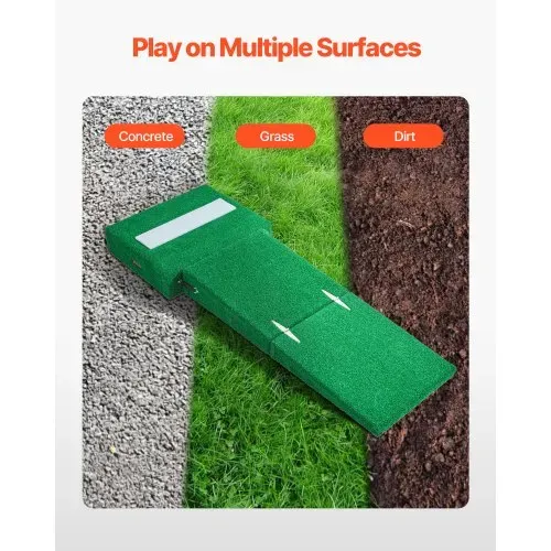 VEVOR Pitching Mound, tragbarer Baseball Pitcher Mound, 77 Zoll Pitching-Trainingsausrüstung (Oudoor / Indoor), Softball-Pitching-Hilfen mit Antifade-Rasen & Pitching-Gummi & Tragegriff – Bild 5