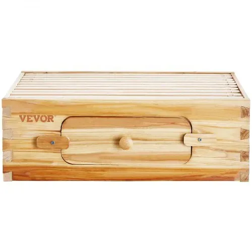 VEVOR Bienenstock-Starterset, mittlere Box, 100 % mit Bienenwachs beschichtetes natürliches Tannenholz, Langstroth-Bienenstock-Set mit 10 Rahmen und Mittelwänden, transparente Bienenfenster aus Acryl – Bild 9
