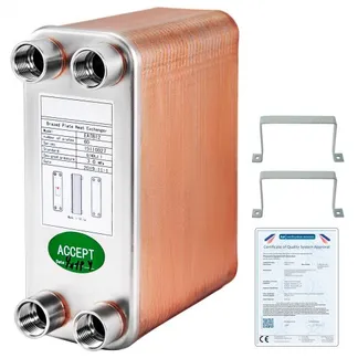 VEVOR Plattenwärmetauscher Edelstahl B12-60,Wärmetauscher 60, Plattenwärmetauscher 3,0 MPa, Wärmetauscher heizung VEVOR Plattenwärmetauscher Edelstahl B12-60,Wärmetauscher 60, Plattenwärmetauscher 3,0 MPa, Wärmetauscher heizung