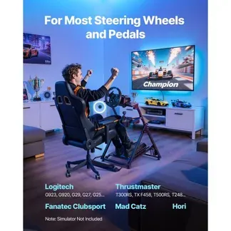 VEVOR Lendradständer, verstellbarer & faltbarer Simulatorständer für Logitech G923 G920 G29 G27, Thrustmaster T300RS TX F458 T500RS T3PA-PRO (F1/GT) Gaming-Cockpit, Pedalsimulator nicht enthalten VEVOR Lendradständer, verstellbarer & faltbarer Simulatorständer für Logitech G923 G920 G29 G27, Thrustmaster T300RS TX F458 T500RS T3PA-PRO (F1/GT) Gaming-Cockpit, Pedalsimulator nicht enthalten
