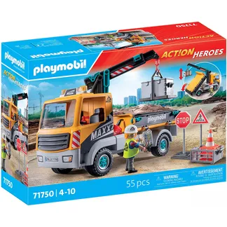 71750 Action Heroes Baustellen-LKW mit Kran, Konstruktionsspielzeug 71750 Action Heroes Baustellen-LKW mit Kran, Konstruktionsspielzeug