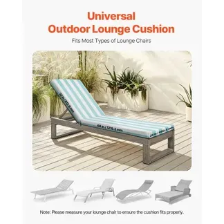 VEVOR Deckchair Auflagen, 2032x660x98 mm, Liegenauflagen für Außenbereich, wasserabweisend & farbecht, Sonnenliegen-Kissen mit Bändern, Terrassen-Liegepolster für Pooldeck, grün-weiß gestreift VEVOR Deckchair Auflagen, 2032x660x98 mm, Liegenauflagen für Außenbereich, wasserabweisend & farbecht, Sonnenliegen-Kissen mit Bändern, Terrassen-Liegepolster für Pooldeck, grün-weiß gestreift