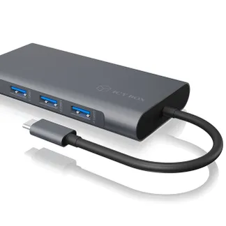 ICY BOX IB-DK4040-CPD Kabelgebunden USB 3.2 Gen 1 (3.1 Gen 1) Type-C Anthrazit, Schwarz ICY BOX IB-DK4040-CPD Kabelgebunden USB 3.2 Gen 1 (3.1 Gen 1) Type-C Anthrazit, Schwarz
