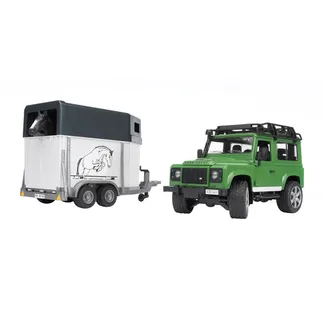 Land Rover Defender mit Pferdeanhänger, Modellfahrzeug Land Rover Defender mit Pferdeanhänger, Modellfahrzeug