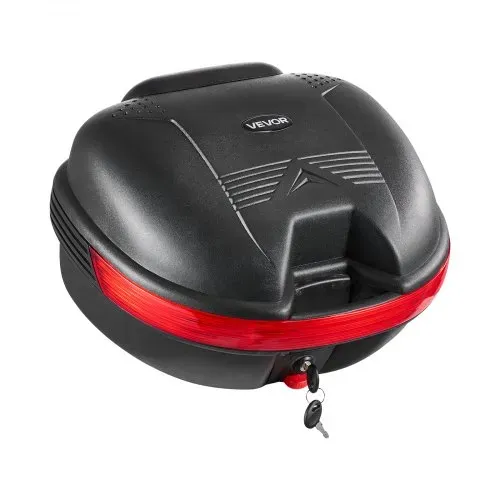 VEVOR Motorrad-Topcase 30 L aus PP Universeller, Abschließbarer Motorradkoffer Schwarz, Ergonomische Rückenlehne für Mehr Komfort, mit Roter Reflektor Schloss 2 Schlüssel, IPX4-Spritzwasserschutz – Bild 10
