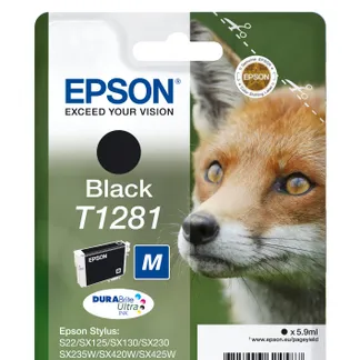 Epson Fox Singlepack Black T1281 DURABrite Ultra Ink Epson Fox Singlepack Black T1281 DURABrite Ultra Ink