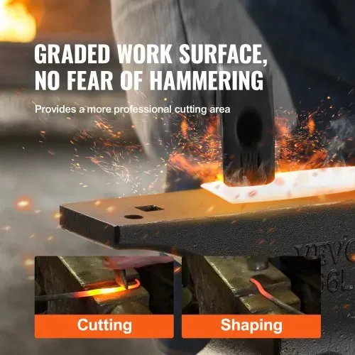 VEVOR Amboss Einzelner Hornamboss 30kg Stahlamboss Geschmiedeter Amboss Robuster Hornamboss Schmied Juweliere Metallschmied Schmiedewerkzeug Geeignet für Nieten, Abflachen, Schmieden und Formen – Bild 3
