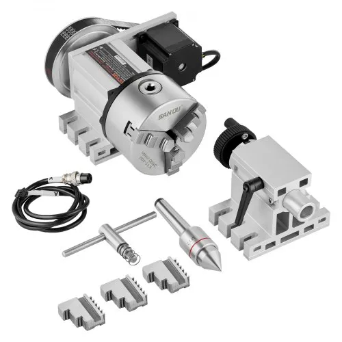 VEVOR Drehbankfutter K11–100mm Spannfutter Dreibackenfutter 4. Achse der CNC-Rotationsachse, ein Untersetzungsverhältnis von 6:1 und einen Nema23-Zweiphasen-Schrittmotor 3 Backenfutter für CNC-Fräsen VEVOR Drehbankfutter K11–100mm Spannfutter Dreibackenfutter 4. Achse der CNC-Rotationsachse, ein Untersetzungsverhältnis von 6:1 und einen Nema23-Zweiphasen-Schrittmotor 3 Backenfutter für CNC-Fräsen