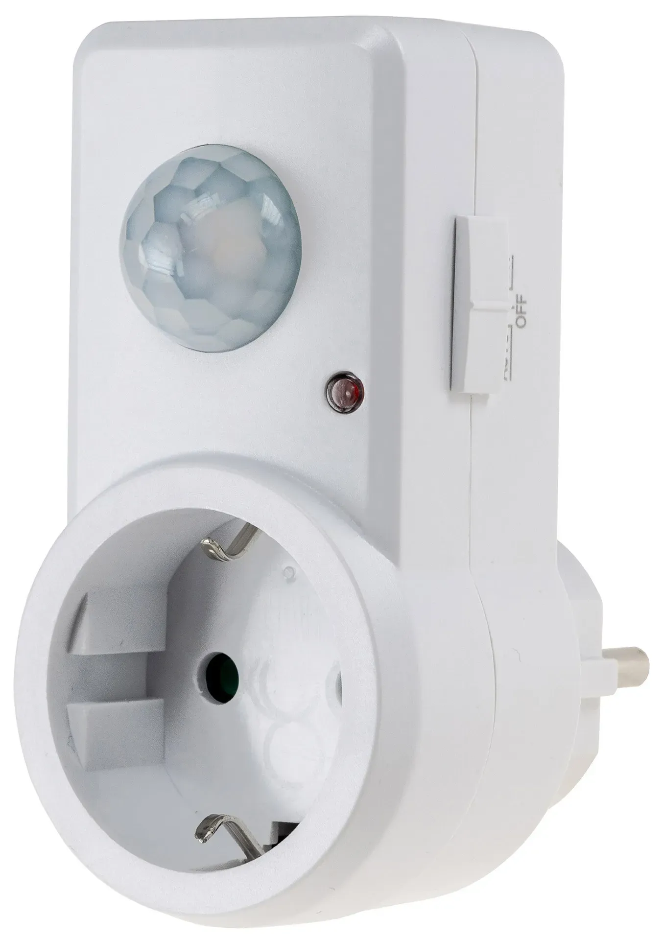 Zwischenstecker mit Bewegungsmelder 120°, 9m Reichweite , 230V/1200W, weiß Zwischenstecker mit Bewegungsmelder 120°, 9m Reichweite , 230V/1200W, weiß