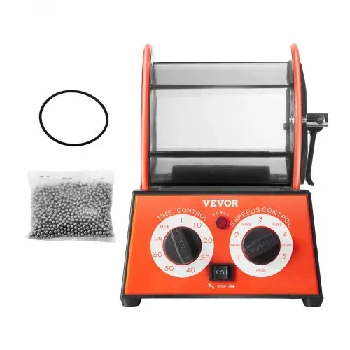 VEVOR Poliertrommel Schmuck-Poliermaschine 5 kg, Rotary Tumbler Oberflächenpolierer 60 W, Schmuck Polieren Dreh-Tumbler Einstellbare Zeit & Drehzahl Polierer Kugelmühle, für Gold, Silber usw. – Bild 8