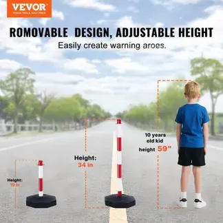 VEVOR Verkehrshütchen Verkehr Absperrpfosten 4 Stk. 285 x 285 mm Warnkegel Verkehrsleitkegel Warnleitkegel mit Kett, Leitpfostenkegel Straßensperrpfosten Rot & Weiß Wasser- und Sandeinspritzung VEVOR Verkehrshütchen Verkehr Absperrpfosten 4 Stk. 285 x 285 mm Warnkegel Verkehrsleitkegel Warnleitkegel mit Kett, Leitpfostenkegel Straßensperrpfosten Rot & Weiß Wasser- und Sandeinspritzung