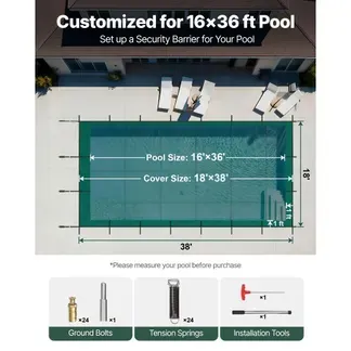 VEVOR Pool Abdeckplane rechteckig 5,47 x 11,47 m, Poolüberdachung aus Polypropylen, Winterabdeckplane Pool Grün, Staubdicht Sicherheit, Poolabdeckung Enges Netz, Sicherheitsabdeckung für Schwimmbäder VEVOR Pool Abdeckplane rechteckig 5,47 x 11,47 m, Poolüberdachung aus Polypropylen, Winterabdeckplane Pool Grün, Staubdicht Sicherheit, Poolabdeckung Enges Netz, Sicherheitsabdeckung für Schwimmbäder